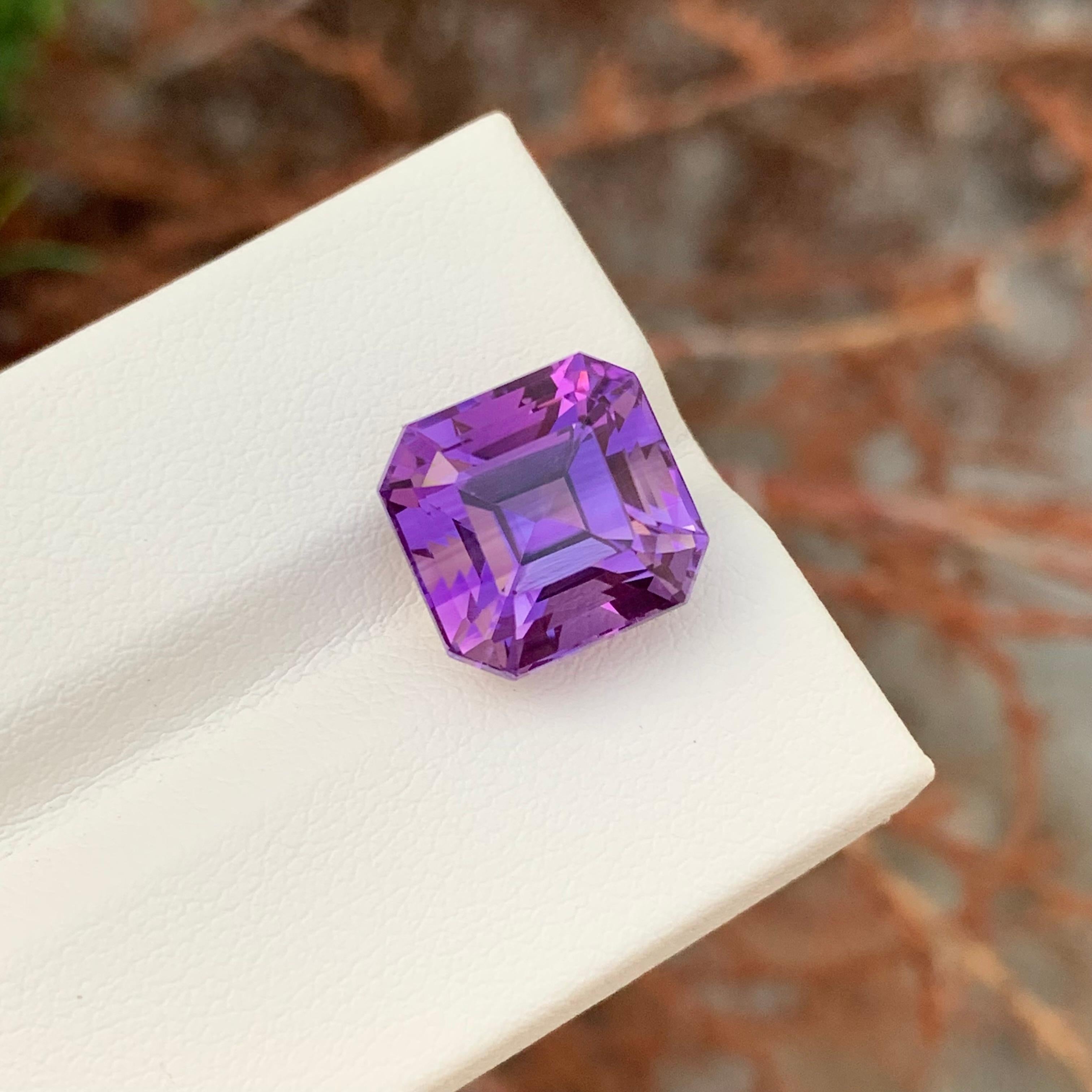 7,60 Karat natürlicher loser Amethyst Asscher Form Edelstein im Angebot 1