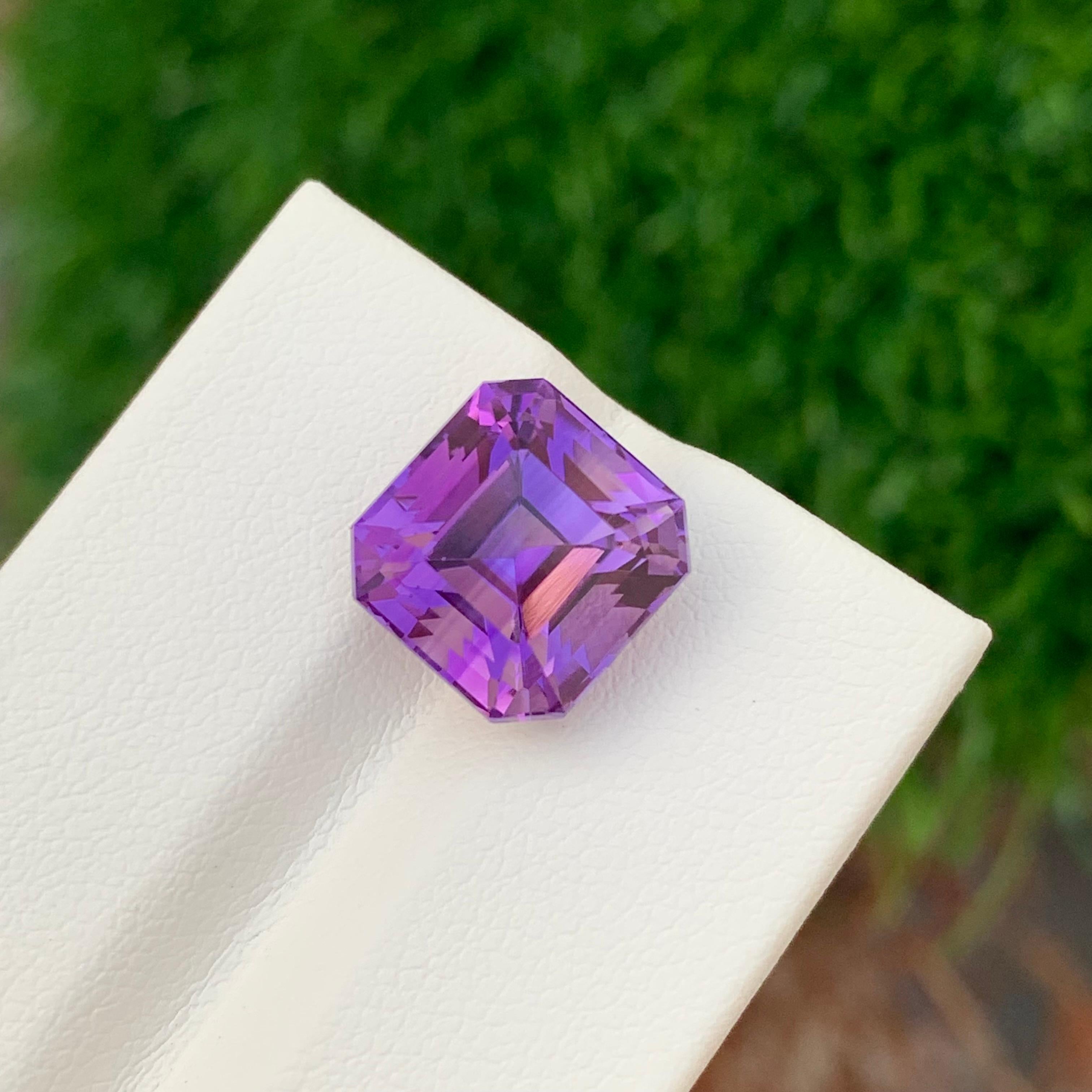 7,60 Karat natürlicher loser Amethyst Asscher Form Edelstein im Angebot 3