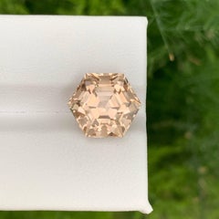 7.60 Carat Natural Loose Imperial Topaz Stone Hexagonal Cut Pakistani Gemstone