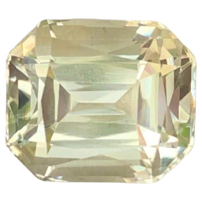 7.60 Carat Natural Loose Light Yellow Citrine Cushion Cut Brazilian Gemstone