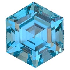 7.60 Carat Pretty Loose Blue Topaz Hexagon Shape Gem From Earth Mine 