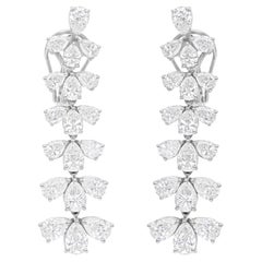 7,60 Karat SI/H birnenförmiger Diamant im Brillantschliff 14 Karat Weißgold Ohrhänger