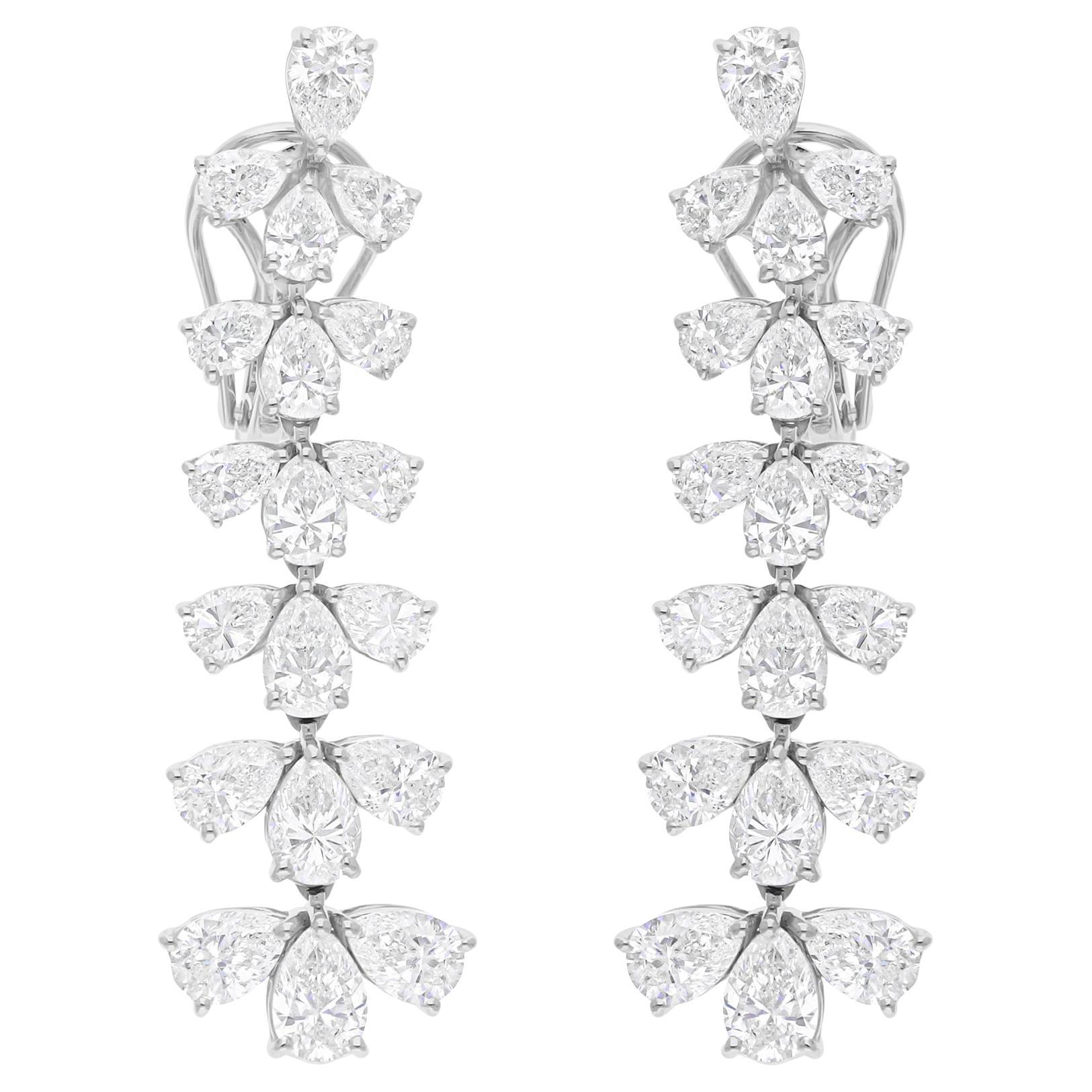 7,60 Karat SI/H birnenförmiger Diamant im Brillantschliff Ohrhänger 18 Karat Weißgold