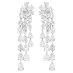 7,61 Karat SI/H Birnen-Diamant-Kronleuchter-Ohrringe 10 Karat Weißgold Schmuck