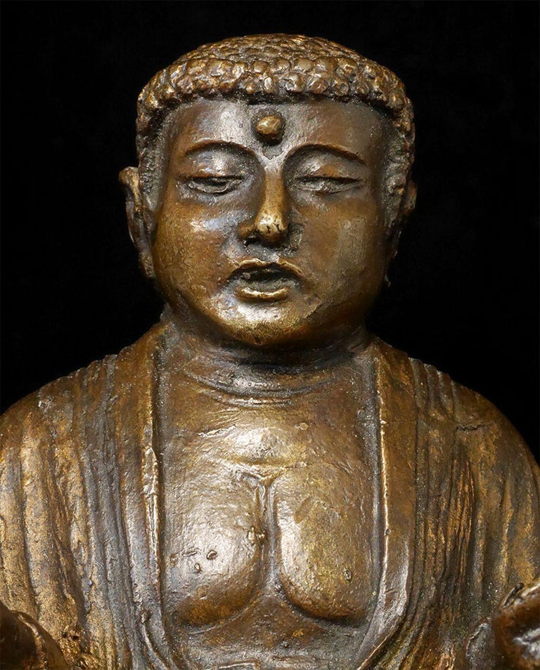 Bronze Antique Korean or Japanese Buddha - 7622 For Sale