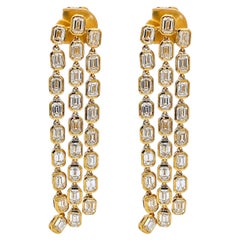 7.63 Carat Diamond Yellow Gold Earrings