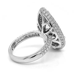 7.63 Carat PARAIBA TOURMALINE and White Diamond White Gold Ring