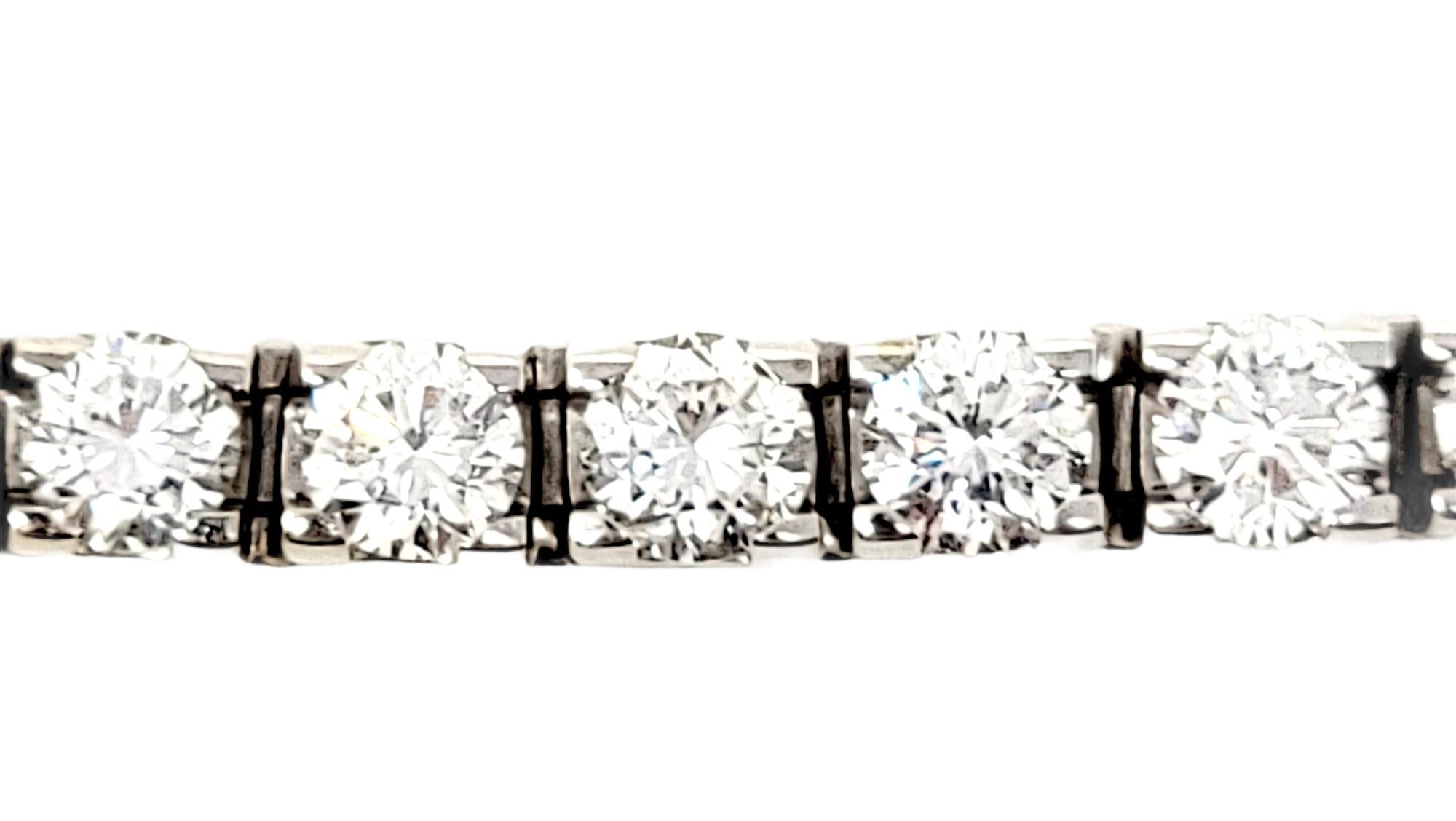 Women's 7.63 Carats Total Round Brilliant Diamond Tennis Bracelet in 14 Karat White Gold For Sale