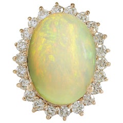 Opal Diamond Ring In 14 Karat Rose Gold 