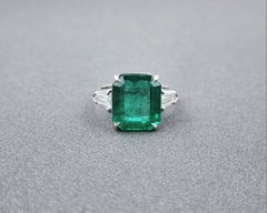 7.64 ct GIA Certified Natural Zambian Emerald & Diamond Ring