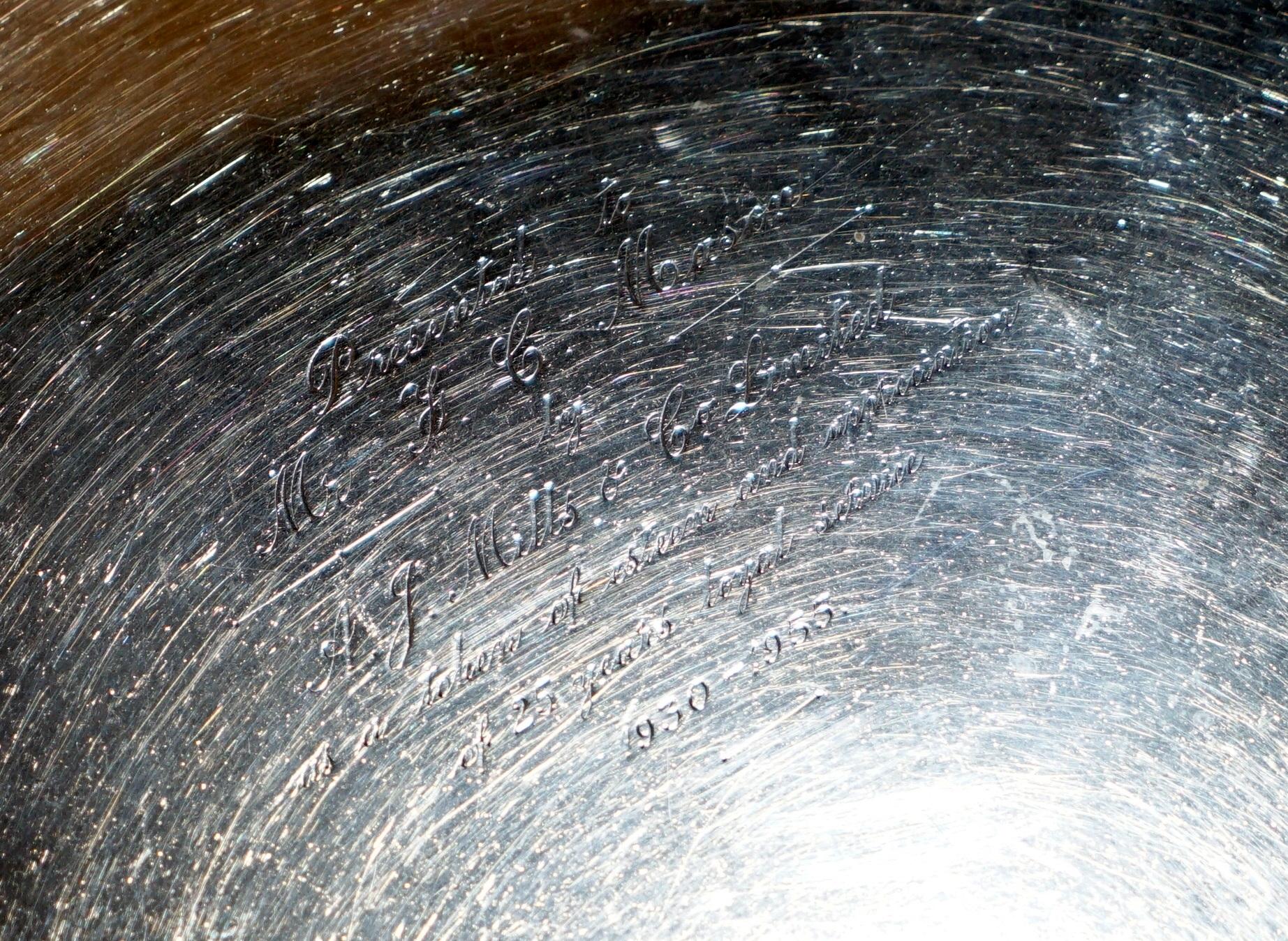 da uomo o donna 764 GRAMMI 1950 ALEXANDER CLARK & CO LTD VASSOIO DA SERVIZIO IN ARGENTO STERLINO SOLIDALE in vendita