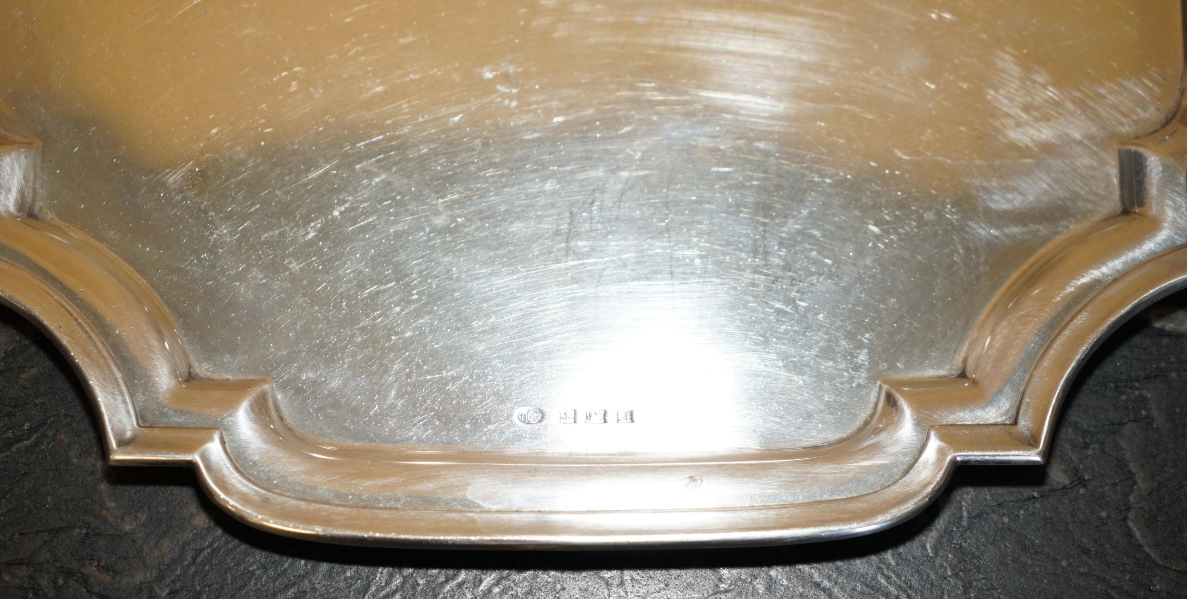 764 GRAMMI 1950 ALEXANDER CLARK & CO LTD VASSOIO DA SERVIZIO IN ARGENTO STERLINO SOLIDALE in vendita 2