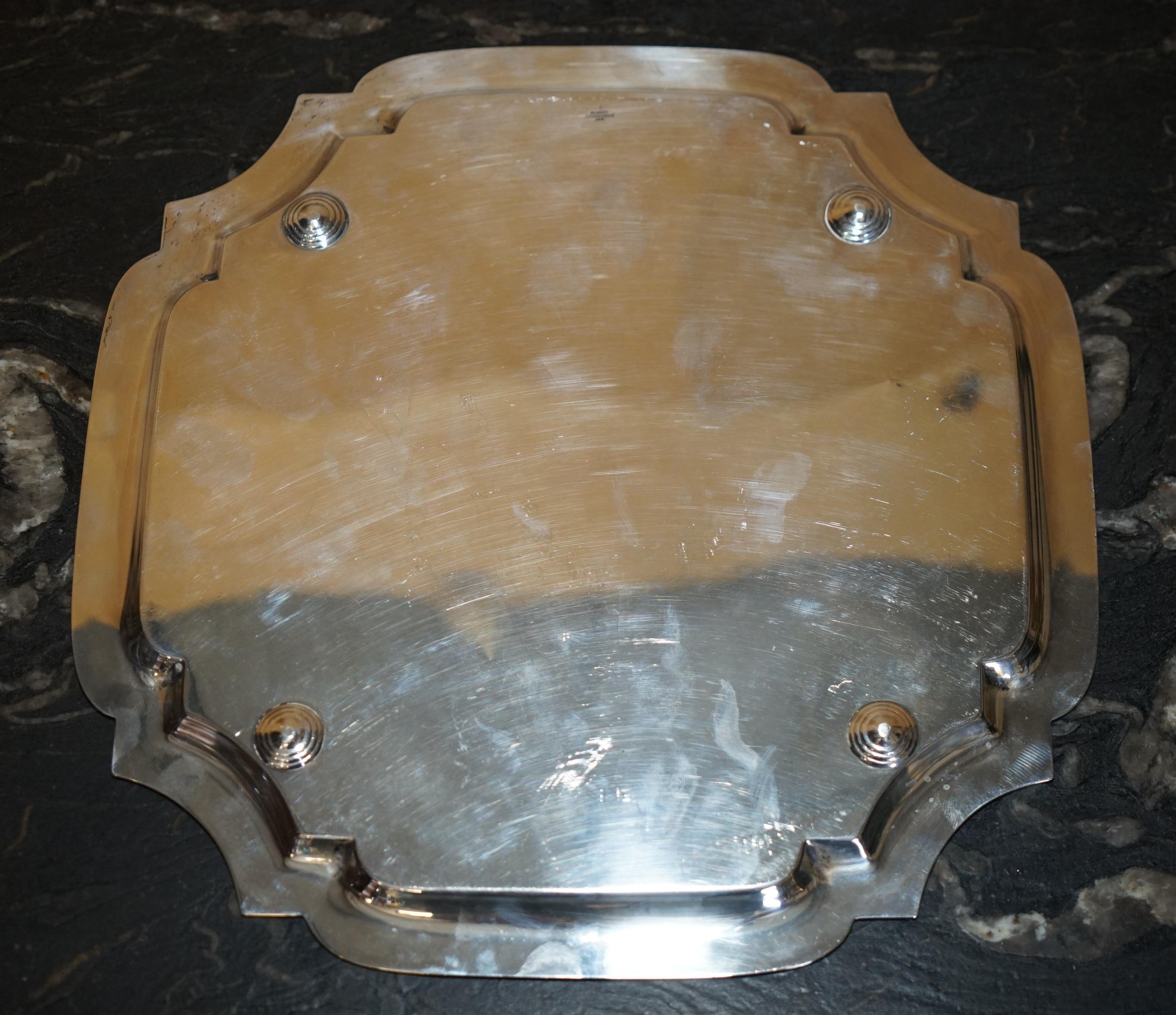 764 GRAMMI 1950 ALEXANDER CLARK & CO LTD VASSOIO DA SERVIZIO IN ARGENTO STERLINO SOLIDALE in vendita 3