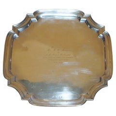 764 GRAM 1950 ALEXANDER CLARK & CO LTD SOLiD STERLING SILVER SERVING TRAY