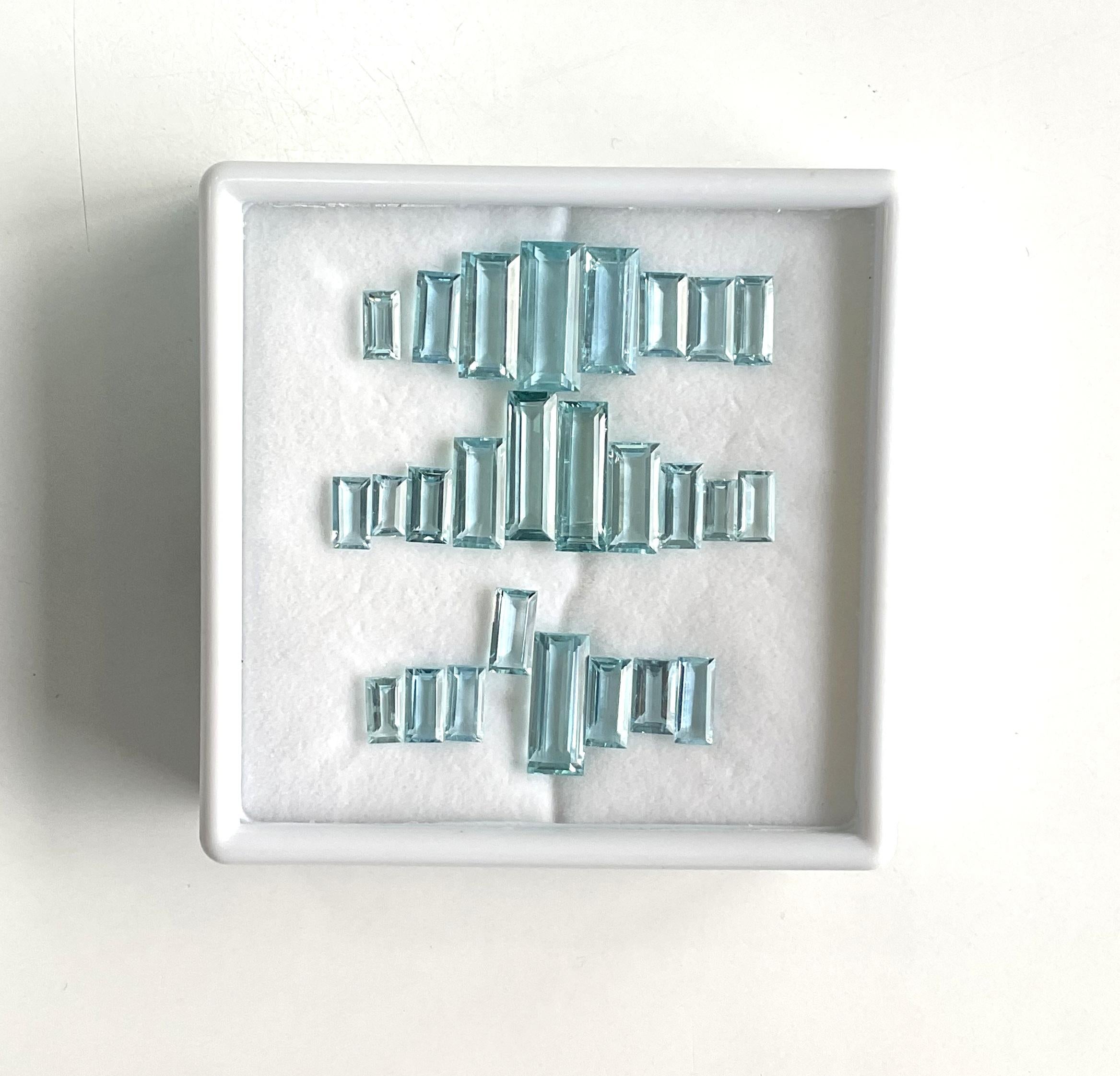76.46 Carats Aquamarine Top Quality Baguette Cut Stone For Jewelry Natural Gem

Gemstone - Aquamarine
Weight:  76.46 Carats
Size: 3.5x4x8 To 9x8x6 MM
Pieces: 26