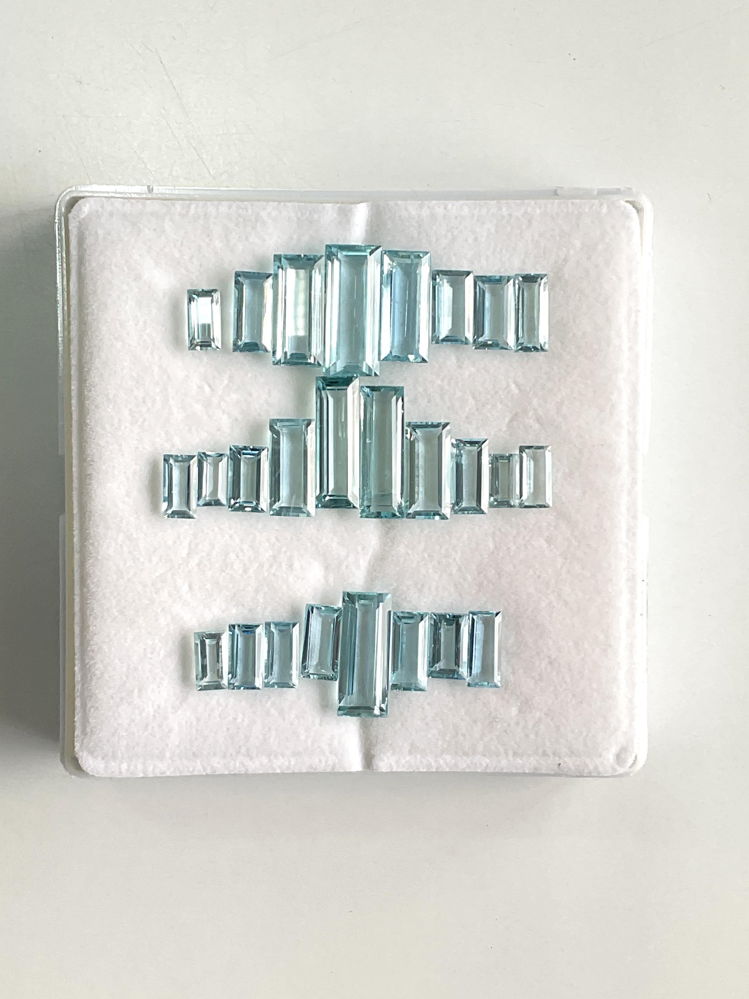 76.46 Carats Aquamarine Top Quality Baguette Cut Stone For Jewelry Natural Gem For Sale 1