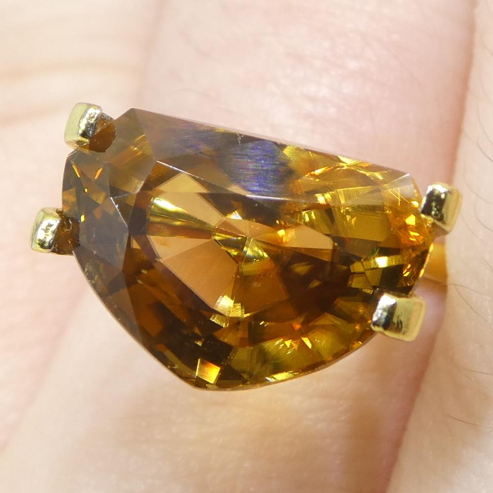 7.64ct Natural Earth Mined Half Moon Fancy Cut Orange Zircon from Sri Lanka en vente 9