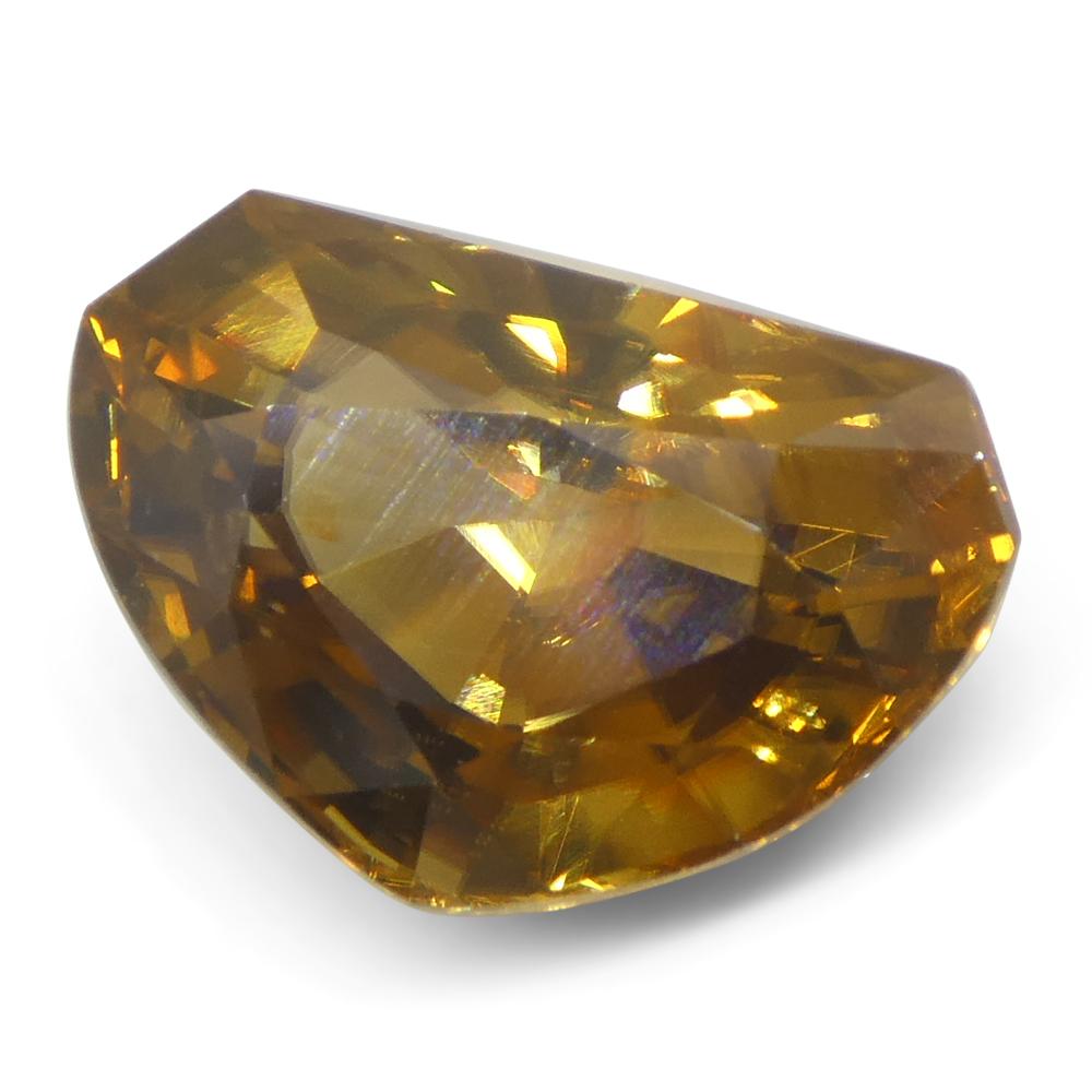 7.64ct Natural Earth Mined Half Moon Fancy Cut Orange Zircon from Sri Lanka en vente 1