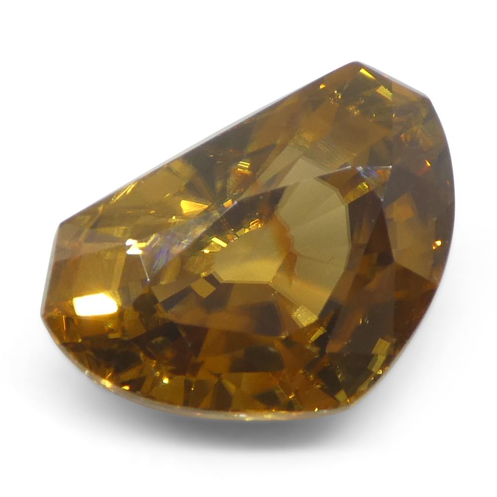 7.64ct Natural Earth Mined Half Moon Fancy Cut Orange Zircon from Sri Lanka en vente 2