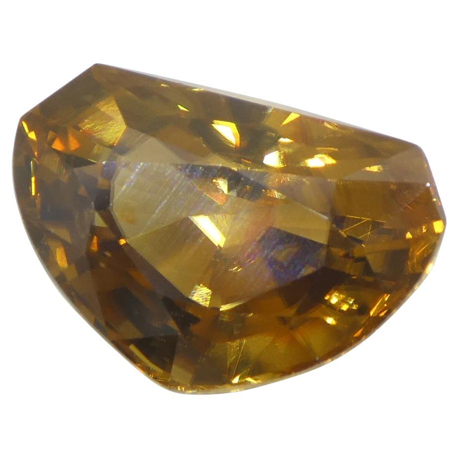 7.64ct Natural Earth Mined Half Moon Fancy Cut Orange Zircon from Sri Lanka en vente