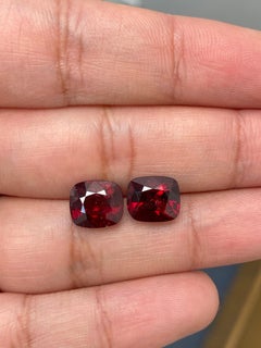 7.65 Carat Burmese Unheated Red Spinel Pair