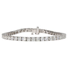 Bracciale tennis con diamanti da 7,65 carati F/G VS in oro bianco da 14 carati