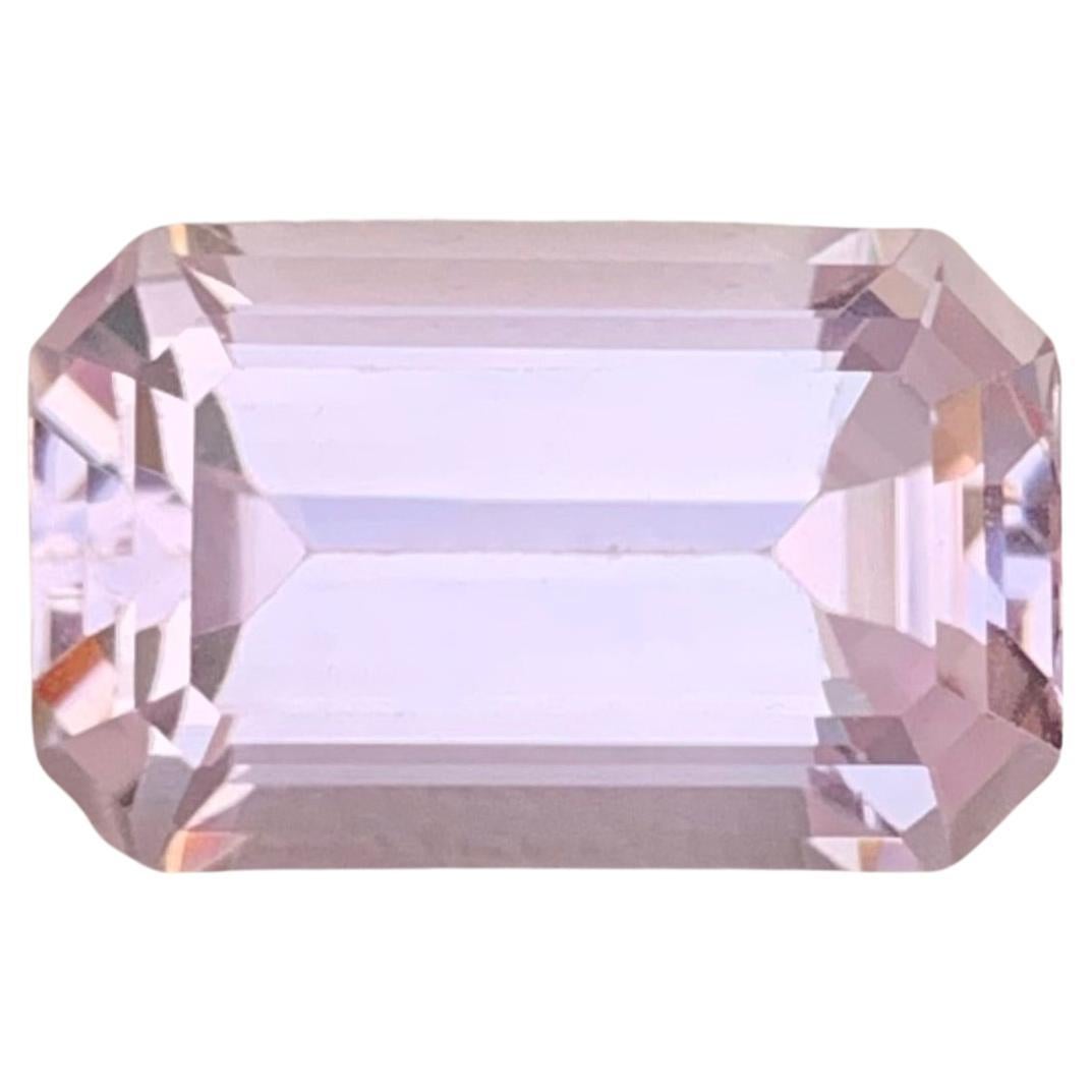 7.65 Carat Natural Loose Pink Kunzite Emerald Shape Gem For Jewellery Making For Sale