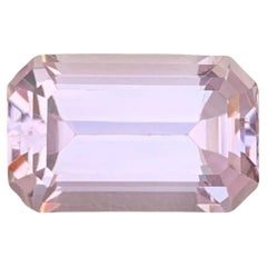 7.65 Carat Natural Loose Pink Kunzite Emerald Shape Gem For Jewellery Making