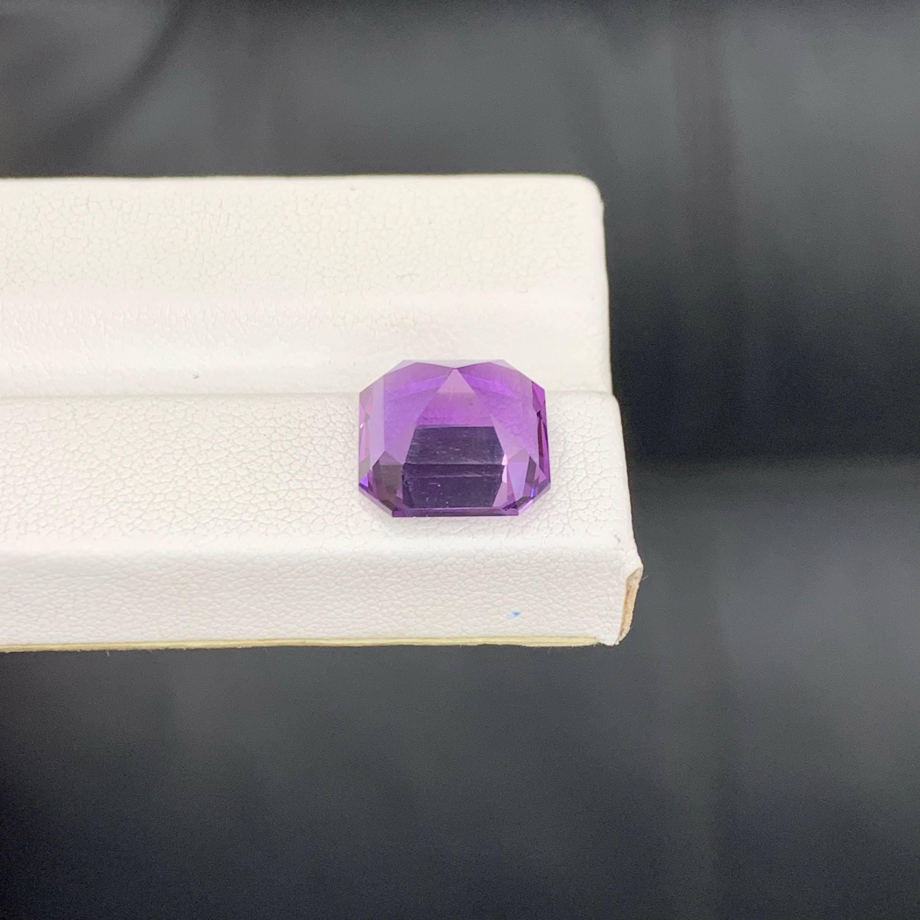 7.65 Karat Natürlicher Loser Lila Amethyst Stein Asscher Schliff Brasilianischer Edelstein im Angebot 4