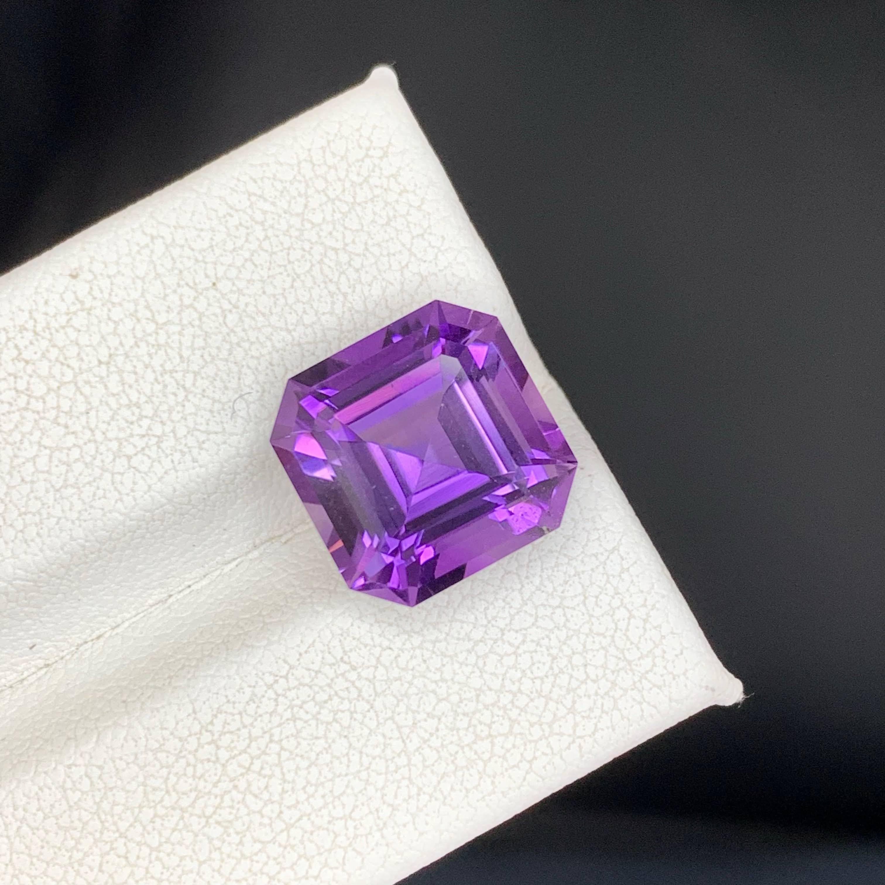 7.65 Karat Natürlicher Loser Lila Amethyst Stein Asscher Schliff Brasilianischer Edelstein im Angebot 5