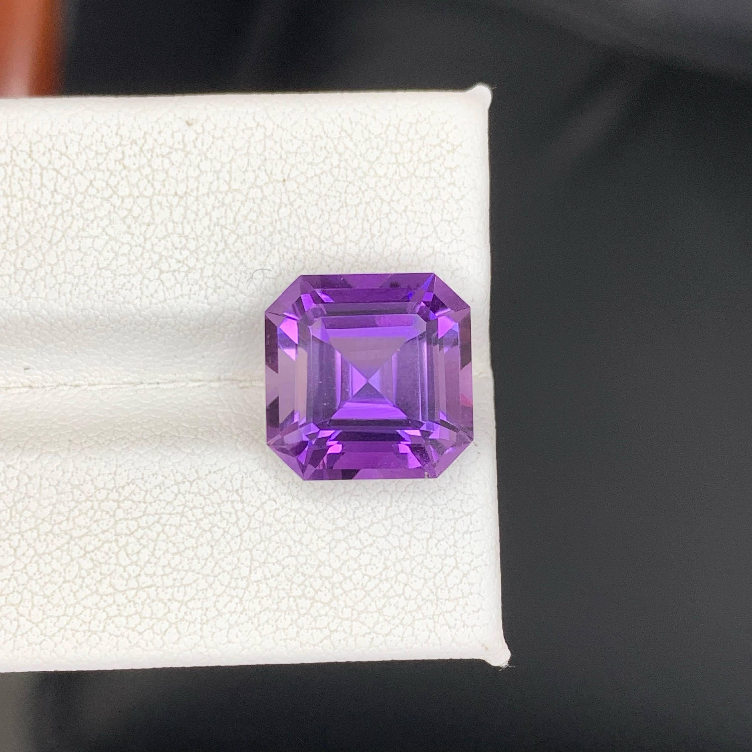 7.65 Karat Natürlicher Loser Lila Amethyst Stein Asscher Schliff Brasilianischer Edelstein für Damen oder Herren im Angebot