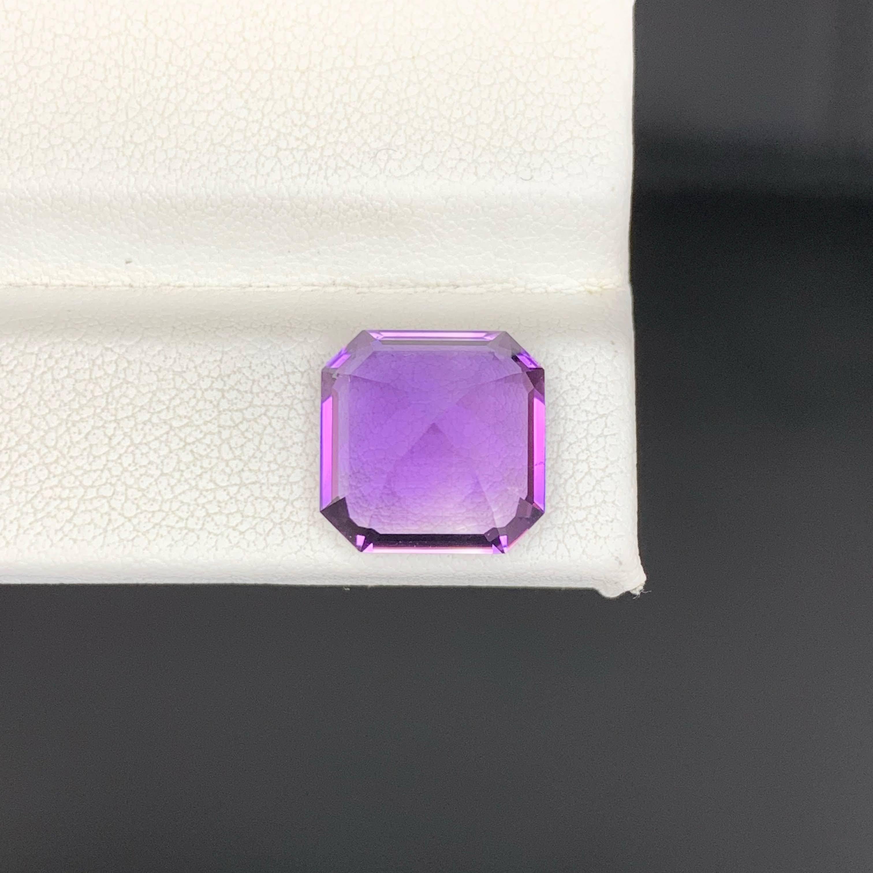 7.65 Karat Natürlicher Loser Lila Amethyst Stein Asscher Schliff Brasilianischer Edelstein im Angebot 3