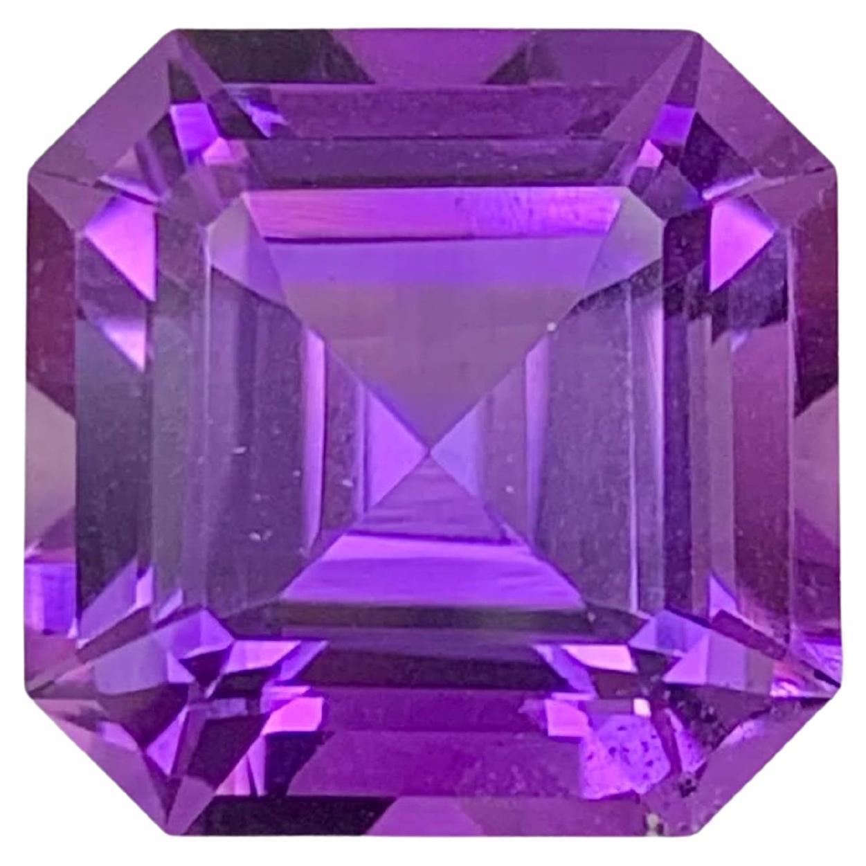 7.65 Carat Natural Loose Purple Amethyst Stone Asscher Cut Brazilian Gemstone (pierre précieuse brésilienne)