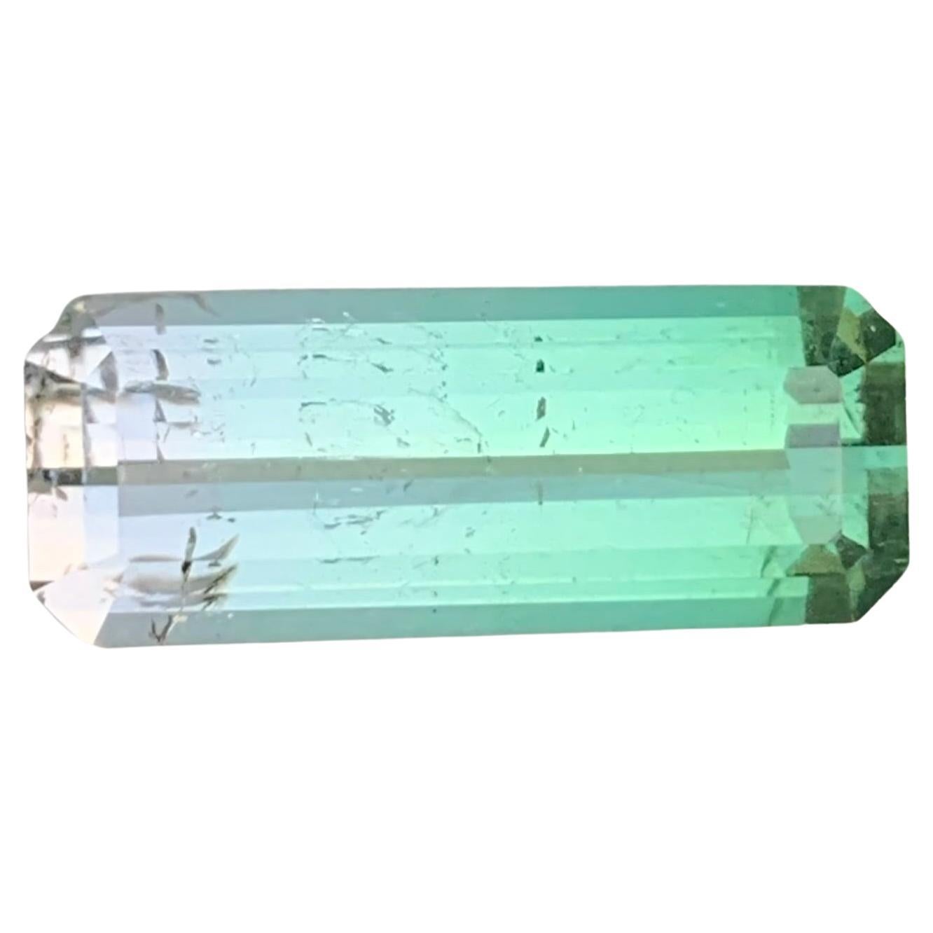 7.65 Carat Natural Loose TriColour Tourmaline Long Emerald Gem For Jewellery