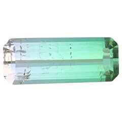 7.65 Carat Natural Loose TriColour Tourmaline Long Emerald Gem For Jewellery