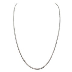 7.65 Carat Round Diamond White Gold Tennis Necklace