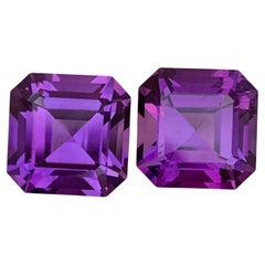 7.65 Carats Purple Amethyst Pairs For Earrings Loose Gems