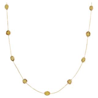 Real Ruby Station Chain Necklace 14k Solid Yellow Gold, Gift for Her ...