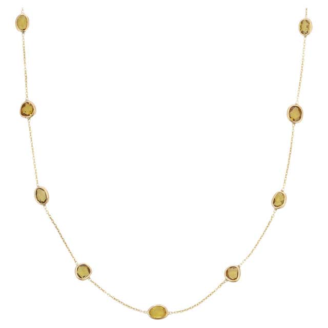 Real Ruby Station Chain Necklace 14k Solid Yellow Gold, Gift for Her ...