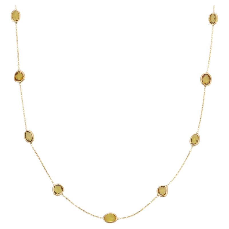 Real Ruby Station Chain Necklace 14k Solid Yellow Gold, Gift for Her ...