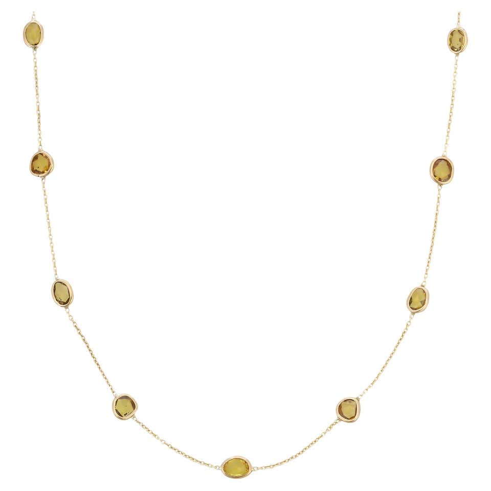 Real Ruby Station Chain Necklace 14k Solid Yellow Gold, Gift for Her ...
