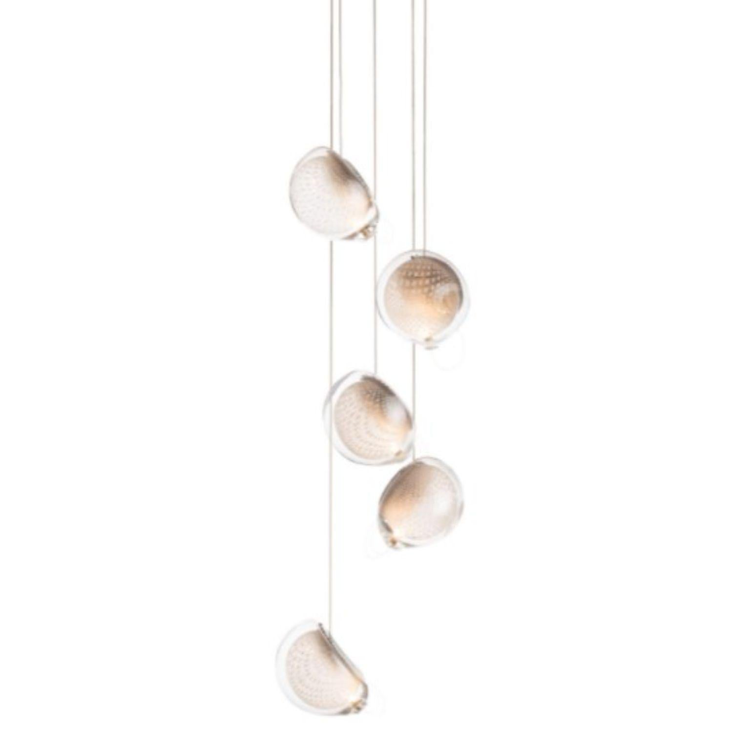 76.5 Pendant by Bocci
Dimensions: D15.2 x H300 cm
Materials: brushed nickel round canopy
Weight: 3.4 kg
Also Available in different dimensions.

All our lamps can be wired according to each country. If sold to the USA it will be wired for the