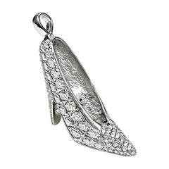 Pendentif à talon haut en diamant blanc et jaune de 7,65 carats