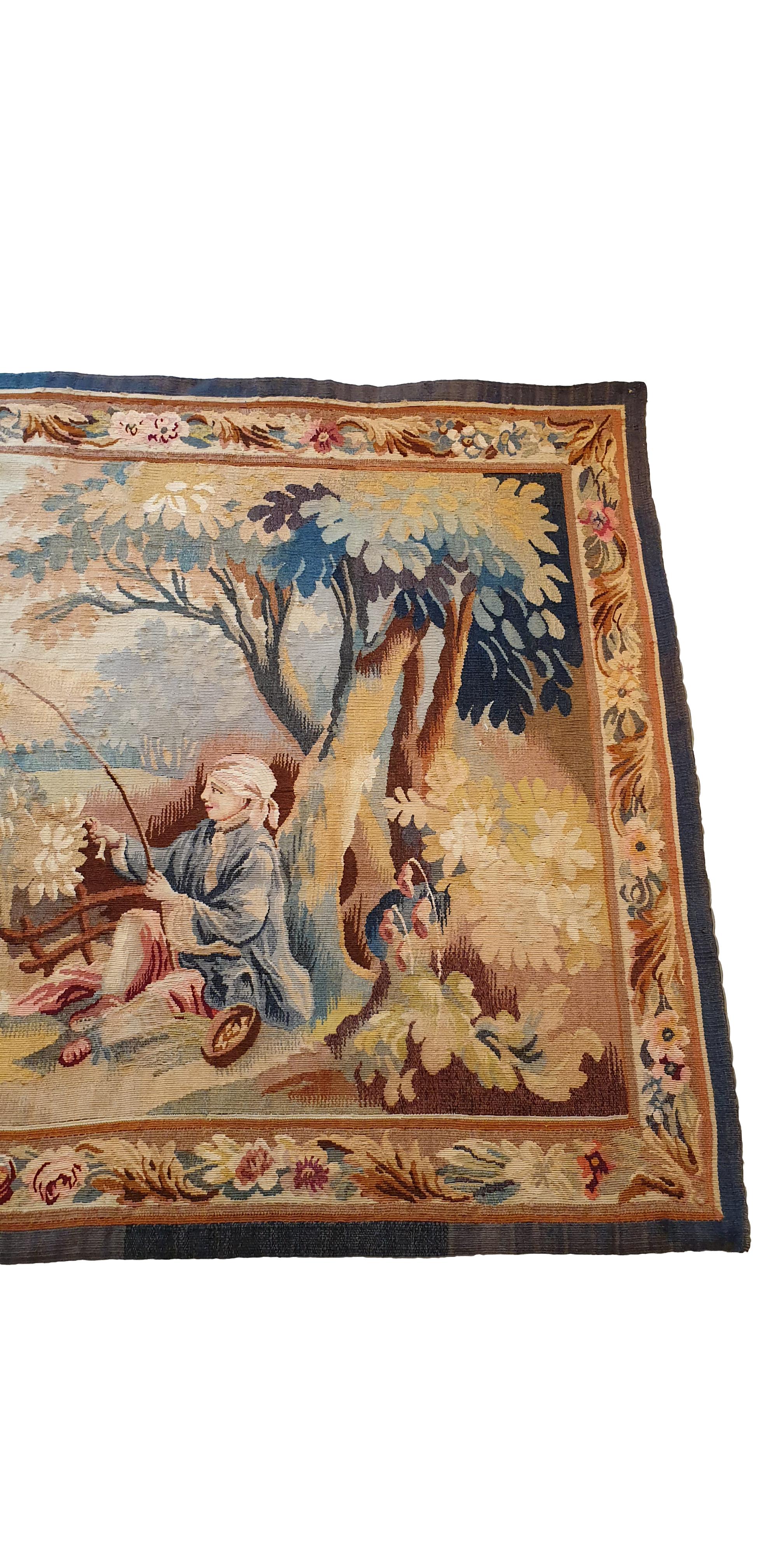 N° 767 - 20th century tapestry Aubusson
in very good general condition and fresh colors 

Measures: 165 x 113 cm.