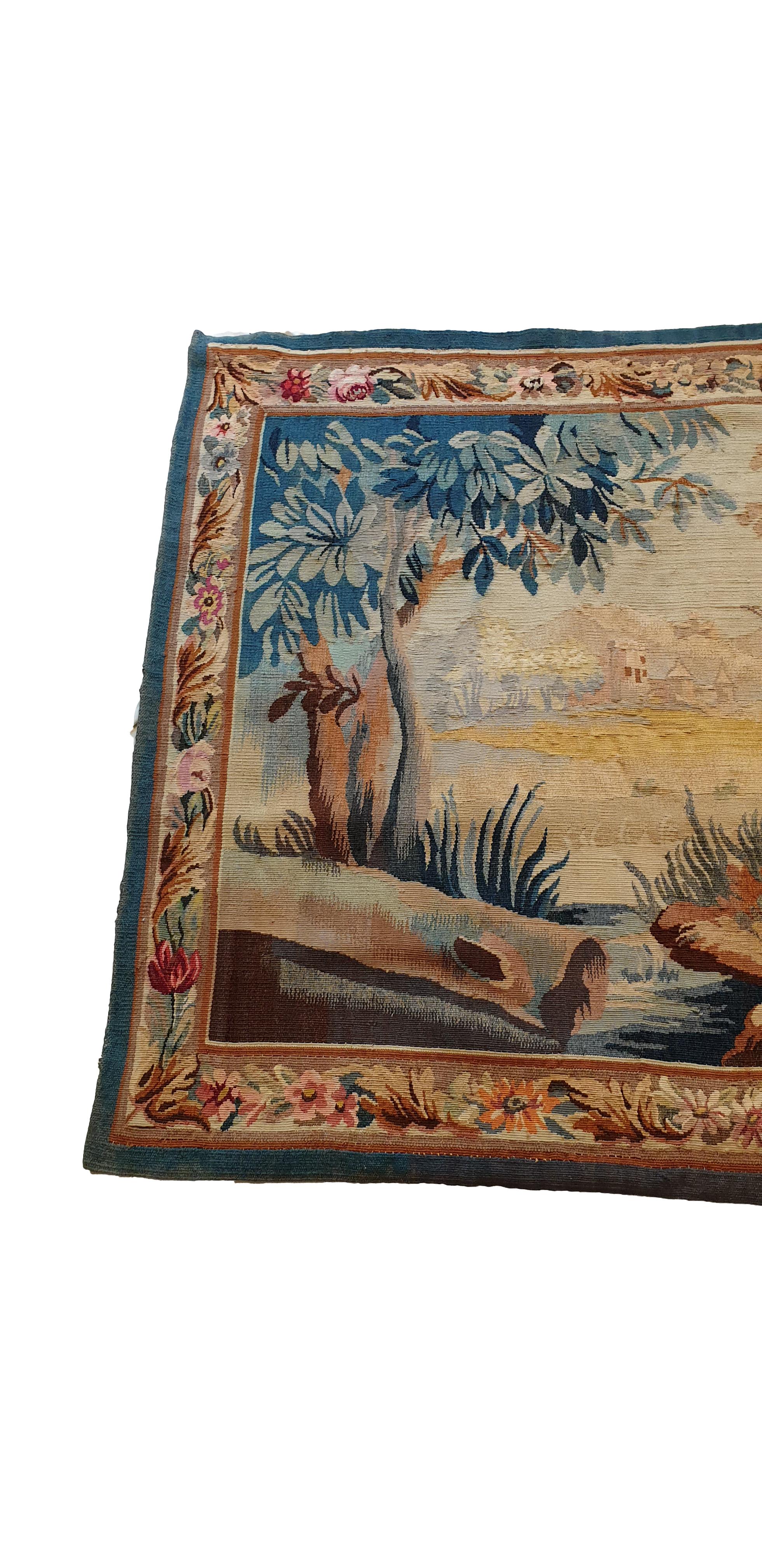 Hand-Woven 20th Century Aubusson Tapestry 