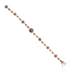 Bracelet en or 18 carats avec diamants taille tranche fantaisie