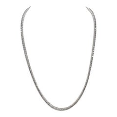 7.67 Carat Natural Diamond Tennis Necklace in 14K White Gold 16"