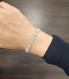 7.67 ct Marquise & Round Diamond Tennis Bracelet in 18k WG