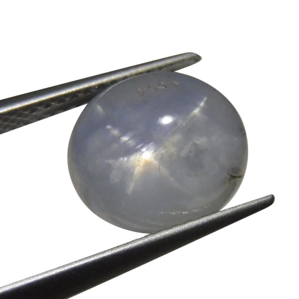 Saphir étoilé ovale de 7.67 carats Unisexe en vente