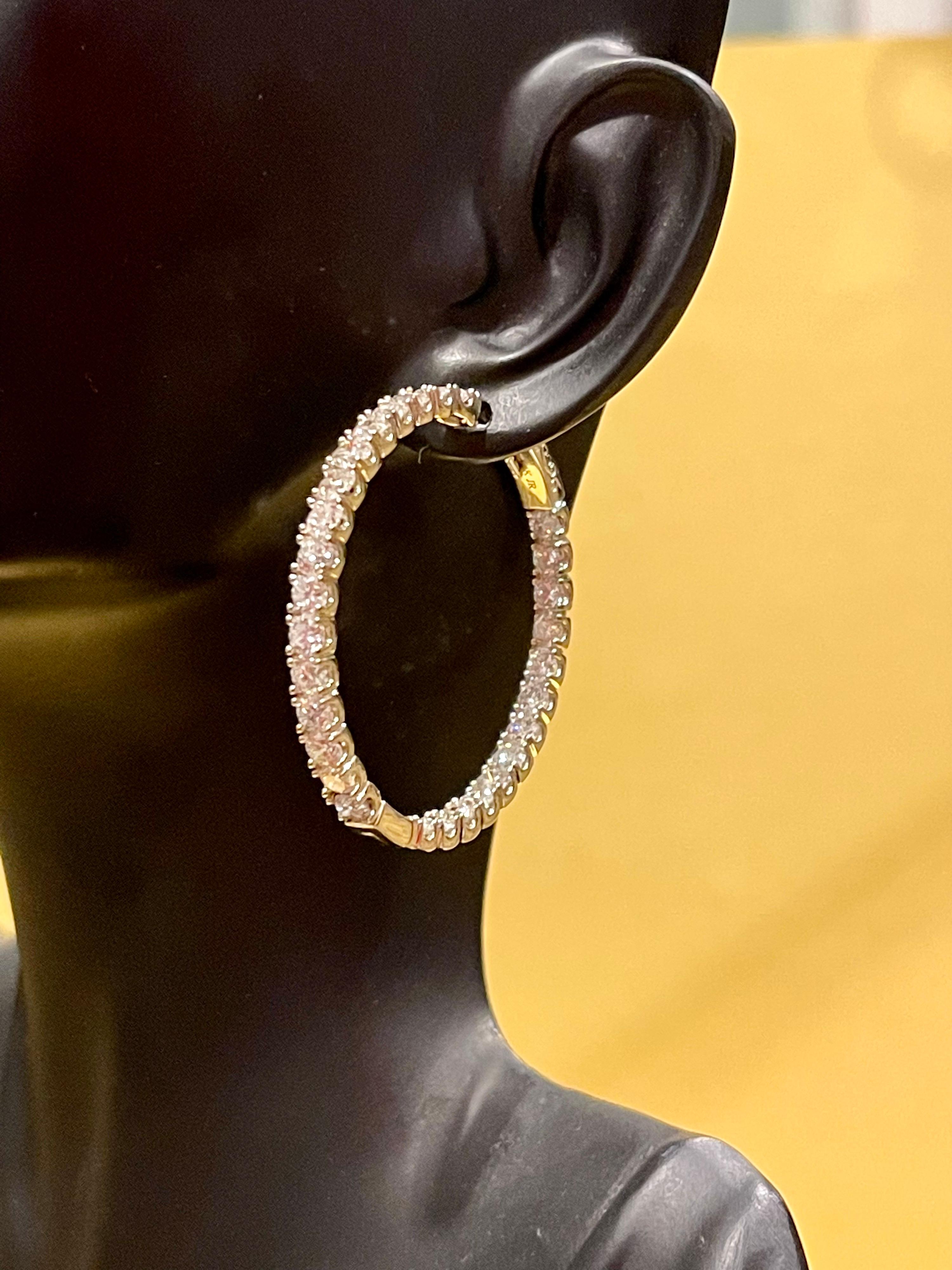 7,68 Karat Diamant Inside Out Hoop Gala Cocktail-Ohrringe aus 14 Karat Weißgold im Angebot 8